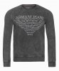 Armani Jeans bluza grafitowa męska duże logo bawełniana